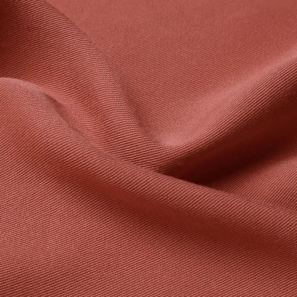 NWT - Button Down Notched Neck Red Orange Midi Dress - Size L - Picture 5 of 8